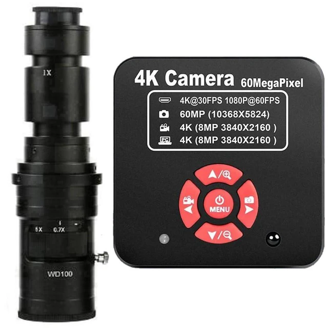 Main image of 20205 NEW 4K 60MP HDMI USB TF Industrial Video Microscope Camera For Phone PCB Repair & 500X C-Mount Lens