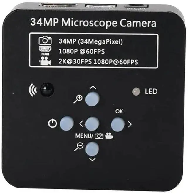 Alt view image 2 of 5 - 2025 34MP 2K 1080P 60FPS HDMI USB Industrial Digital Video Microscope Camera & 180X C-Mount Lens - Black