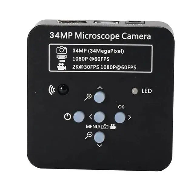 Alt view image 2 of 5 - 2025 34MP 2K 1080P 60FPS HDMI USB Industrial Digital Video Microscope Camera & 120X C-Mount Lens - Black