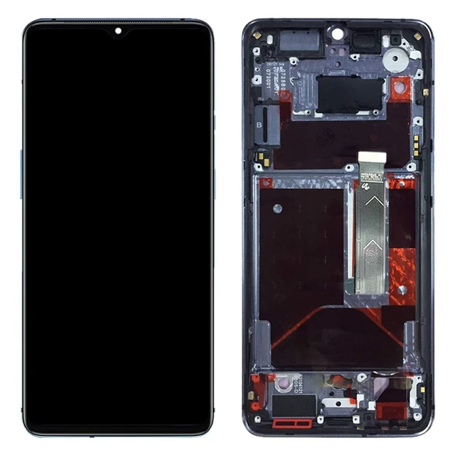 Alt view image 3 of 6 - for OnePlus 7T HD1901 HD1903 HD1900 HD1905 Digitizer Full Assembly with Frame OEM LCD Screen (Baby Blue) (Baby Blue) Spare Part
