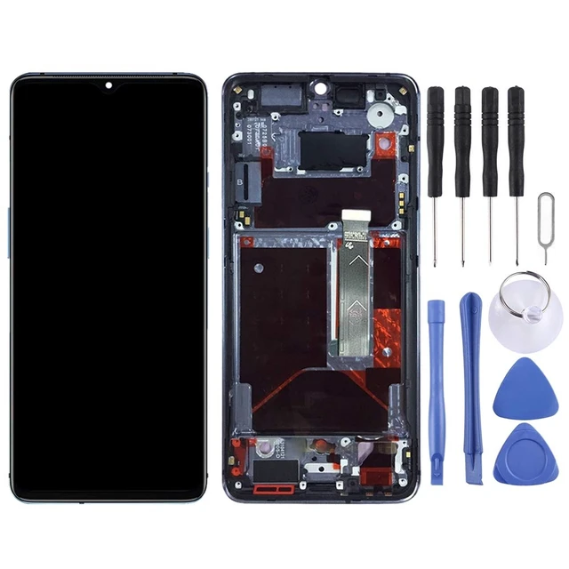 Alt view image 2 of 6 - for OnePlus 7T HD1901 HD1903 HD1900 HD1905 Digitizer Full Assembly with Frame OEM LCD Screen (Baby Blue) (Baby Blue) Spare Part