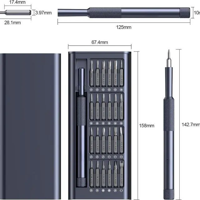Alt view image 5 of 5 - 25-IN-1 Precision Screwdriver Set, Mini Repair Tool Kit with Torx for Macbook, Computer, Laptop, iPhone, PS5, Xbox, Switch, Glasses, Watch, Ring Doorbell, Electronic, Small Gift Gadget for Men
