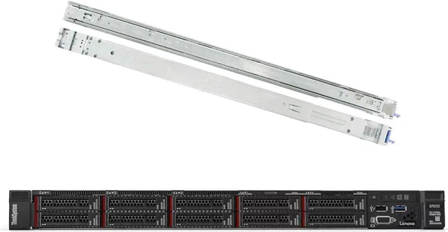 Main image of Lenovo ThinkSystem SR250 Rack Server Bundle with Rail Kit, Intel Xeon E-2136 6-Core 3.3GHz,16GB DDR4, 8TB HDD, RAID