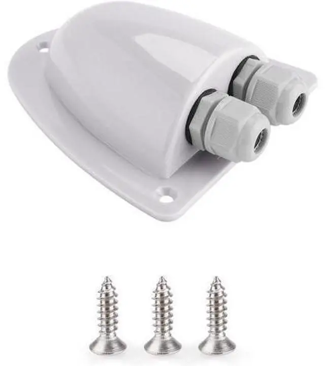 Main image of White solar dual-cable entry junction box, waterproof ABS solar entry housing for RV roofs, suitable for RVs, boats, yachts, and rooftops (white)