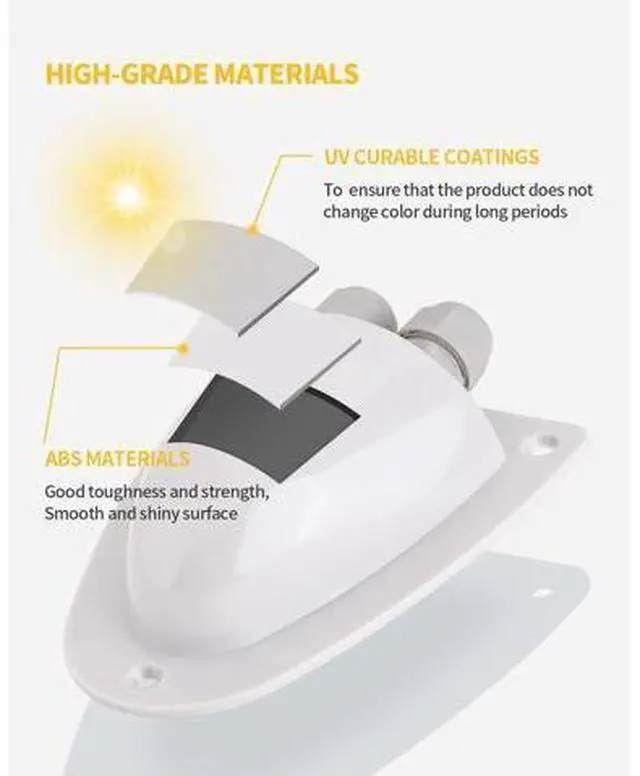Alt view image 3 of 7 - White solar dual-cable entry junction box, waterproof ABS solar entry housing for RV roofs, suitable for RVs, boats, yachts, and rooftops (white)
