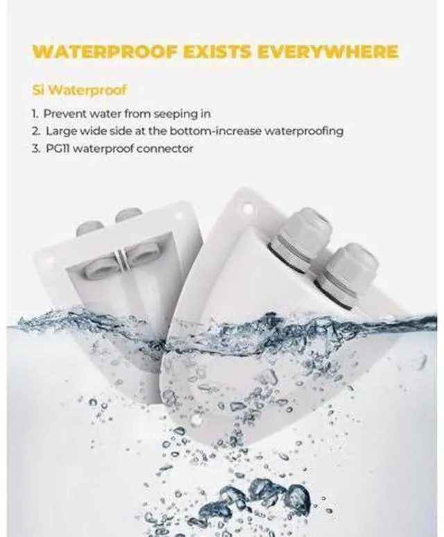 Alt view image 7 of 7 - White solar dual-cable entry junction box, waterproof ABS solar entry housing for RV roofs, suitable for RVs, boats, yachts, and rooftops (white)