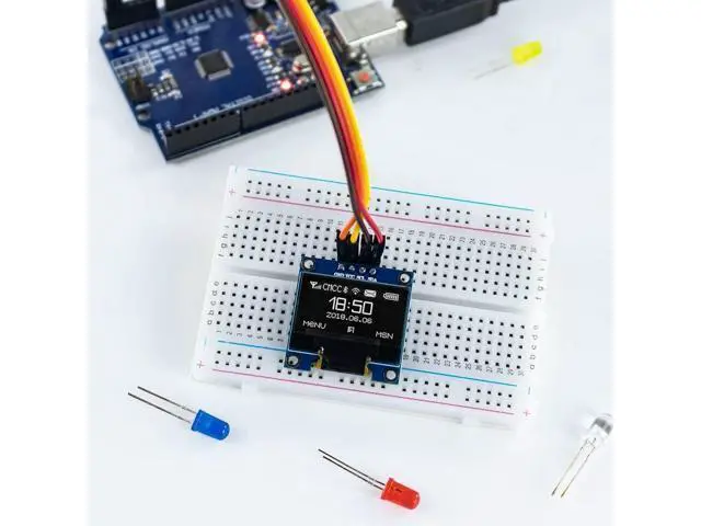 Alt view image 4 of 7 - 5 pcs 0.96-inch OLED I2C IIC Display Module 12864 128x64 Pixels SSD1306 Mini Self-Luminous OLED Screen Board Compatible with Arduino Raspberry Pi (White)