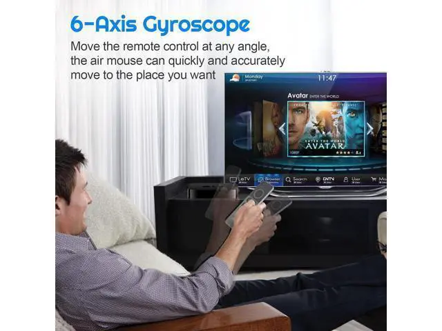 Alt view image 7 of 7 - Air Mouse 4-in-1 W3 Voice Remote Control 2.4g Wireless Remote for Nvidia Shield/Android TV Box/PC/Projector/HTPC/All-in-One Computer