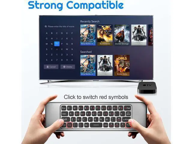 Alt view image 6 of 7 - Air Mouse 4-in-1 W3 Voice Remote Control 2.4g Wireless Remote for Nvidia Shield/Android TV Box/PC/Projector/HTPC/All-in-One Computer