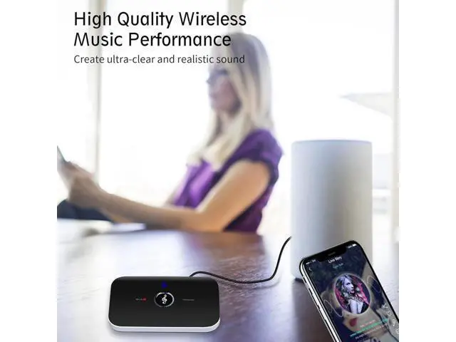 Alt view image 3 of 7 - Bluetooth Transmitter Receiver, 2-in-1 Auxiliary Bluetooth 5.0 Audio Adapter with Auxiliary 3.5mm R/L Cable for TV/Airplane/Home Stereo/Speakers/BT Headphones, RCA AUX 3.5mm Bluetooth Music Receiver