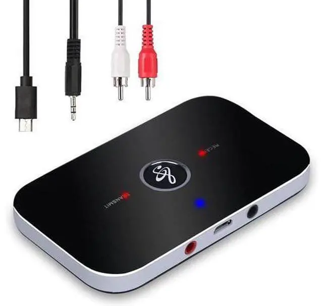 Main image of Bluetooth Transmitter Receiver, 2-in-1 Auxiliary Bluetooth 5.0 Audio Adapter with Auxiliary 3.5mm R/L Cable for TV/Airplane/Home Stereo/Speakers/BT Headphones, RCA AUX 3.5mm Bluetooth Music Receiver