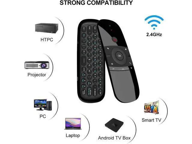 Alt view image 3 of 7 - Air Mouse Remote Control, Universal TV Remote Control, 2.4G Wireless Keyboard Multi-function Remote Control for Nvidia Shield/Android TV Box/PC/Projector/HTPC/All-in-One Computer