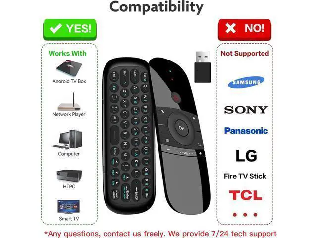 Alt view image 7 of 7 - Air Mouse Remote Control, Universal TV Remote Control, 2.4G Wireless Keyboard Multi-function Remote Control for Nvidia Shield/Android TV Box/PC/Projector/HTPC/All-in-One Computer