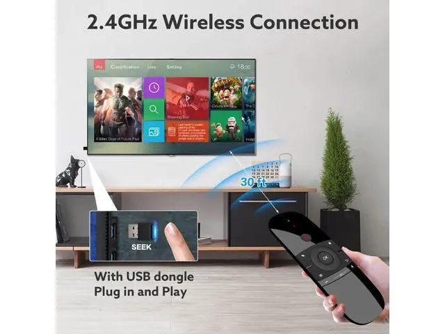 Alt view image 6 of 7 - Air Mouse Remote Control, Universal TV Remote Control, 2.4G Wireless Keyboard Multi-function Remote Control for Nvidia Shield/Android TV Box/PC/Projector/HTPC/All-in-One Computer