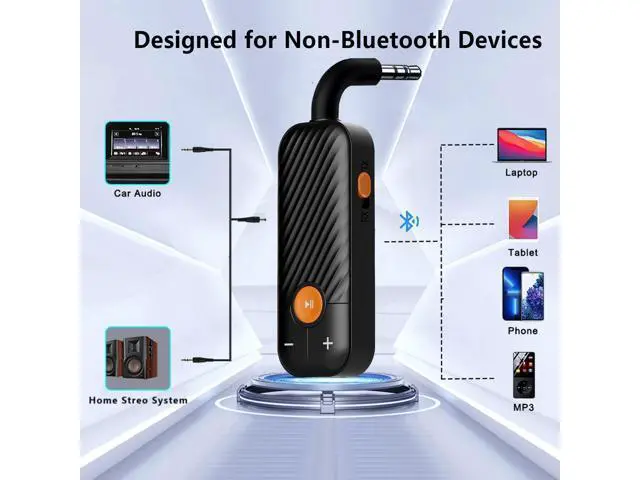 Alt view image 7 of 7 - Bluetooth 5.2 Adapter 3.5mm Jack Assist Dongle, 2-in-1 Wireless Transmitter/Receiver for TV Audio, Projector, PC, Headphones, Car, Speakers, Boat or Gym, Home