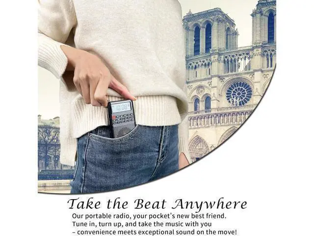 Alt view image 3 of 7 - Portable FM AM Radio with Bluetooth, Recording, TF Card Support, Stable Signal Reception, LED Emergency Light, Home and Outdoor Use Compact Design (Black)