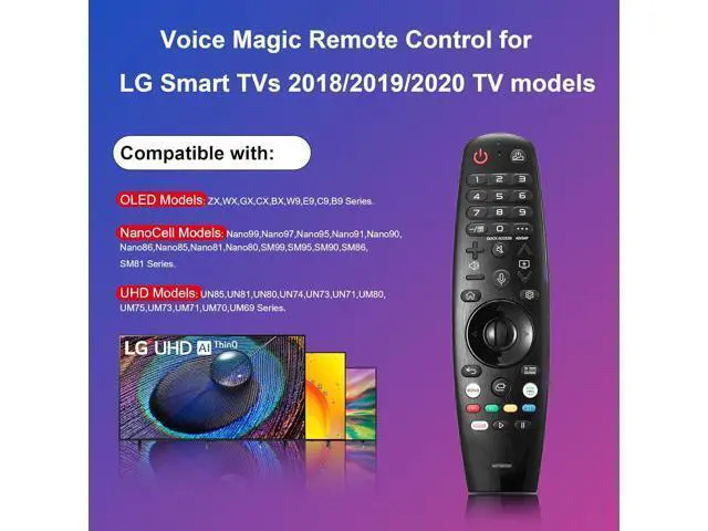 Alt view image 5 of 6 - Replacement Voice Magic Remote AKB75855501 for LG UHD OLED QNED NanoCell Webos Smart TV Remote Universal LG-TV-Remote AN-MR20GA MR19BA MR18BA MR650A with Pointer Function Google/Alexa