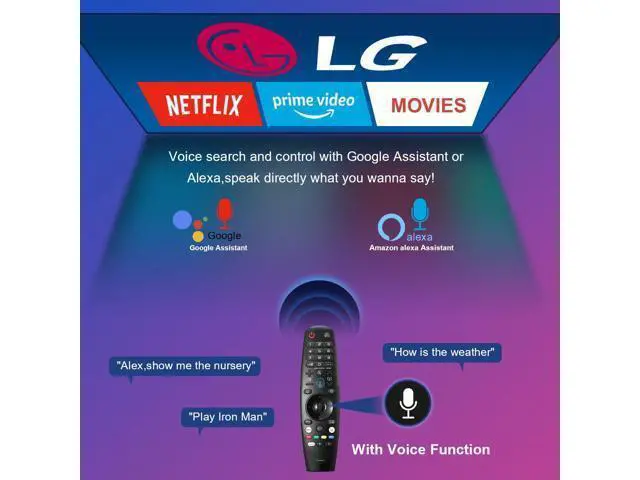 Alt view image 2 of 6 - Replacement Voice Magic Remote AKB75855501 for LG UHD OLED QNED NanoCell Webos Smart TV Remote Universal LG-TV-Remote AN-MR20GA MR19BA MR18BA MR650A with Pointer Function Google/Alexa