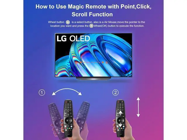 Alt view image 4 of 6 - Replacement Voice Magic Remote AKB75855501 for LG UHD OLED QNED NanoCell Webos Smart TV Remote Universal LG-TV-Remote AN-MR20GA MR19BA MR18BA MR650A with Pointer Function Google/Alexa