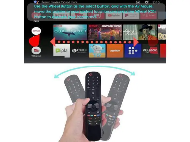 Alt view image 6 of 7 - For LG Smart TV Remote Control, Magic Control AN-MR24GA/23GA/22GA/21GA with Voice and Pointer Functions, Replacement for 2019-2024 LG WebOS, OLED, QNED, NANOCell, 4K, 8K, etc..AKB76039902,1 Year Warra