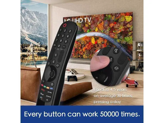 Alt view image 7 of 7 - For LG Smart TV Remote Control, Magic Control AN-MR24GA/23GA/22GA/21GA with Voice and Pointer Functions, Replacement for 2019-2024 LG WebOS, OLED, QNED, NANOCell, 4K, 8K, etc..AKB76039902,1 Year Warra