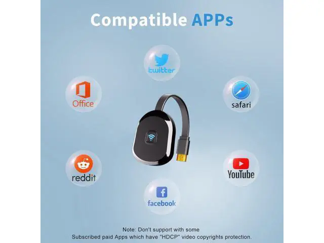 Alt view image 6 of 6 - 4K Wireless HDMI Display Adapter for APP YouTube TV Adapter for i-Phone, i-Pad, Android, Tablet, Laptop, HDTV Window/Monitor/Projector, Compatible with Miracast, AirPlay, DLNA