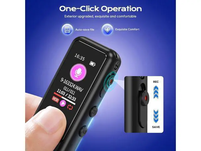 Alt view image 4 of 7 - 64GB Recorder - Upgraded digital voice-activated recorder with AI noise reduction, tape recording device for lecture meetings/courses/interviews