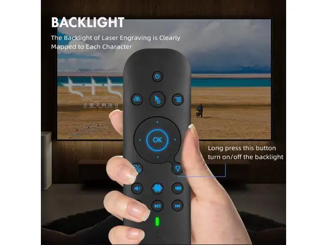 Alt view image 2 of 7 - Bluetooth Voice Remote with Keyboard, Air Mouse, Backlight, Rechargeable, 2.4G WiFi/BT5.0 Dual Mode, IR Learning - Compatible with Nvidia Shield, PC, Projector, Android TV Box, HTPC (G60S Pro)