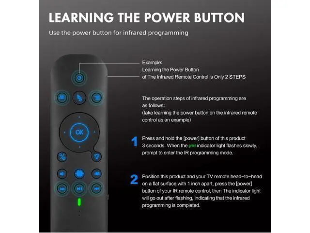 Alt view image 5 of 7 - Bluetooth Voice Remote with Keyboard, Air Mouse, Backlight, Rechargeable, 2.4G WiFi/BT5.0 Dual Mode, IR Learning - Compatible with Nvidia Shield, PC, Projector, Android TV Box, HTPC (G60S Pro)