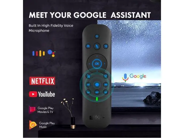 Alt view image 6 of 7 - Bluetooth Voice Remote with Keyboard, Air Mouse, Backlight, Rechargeable, 2.4G WiFi/BT5.0 Dual Mode, IR Learning - Compatible with Nvidia Shield, PC, Projector, Android TV Box, HTPC (G60S Pro)