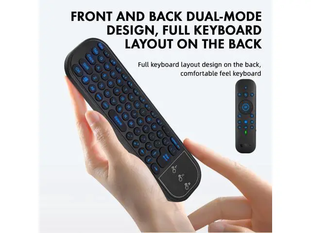 Alt view image 7 of 7 - Bluetooth Voice Remote with Keyboard, Air Mouse, Backlight, Rechargeable, 2.4G WiFi/BT5.0 Dual Mode, IR Learning - Compatible with Nvidia Shield, PC, Projector, Android TV Box, HTPC (G60S Pro)