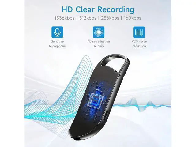 Alt view image 3 of 6 - Digital Voice Recorder, 64GB voice-activated recorder with noise reduction for work, lectures, meetings, interviews