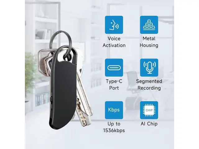 Alt view image 5 of 6 - Digital Voice Recorder, 64GB voice-activated recorder with noise reduction for work, lectures, meetings, interviews