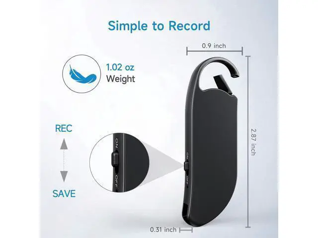 Alt view image 6 of 6 - Digital Voice Recorder, 64GB voice-activated recorder with noise reduction for work, lectures, meetings, interviews