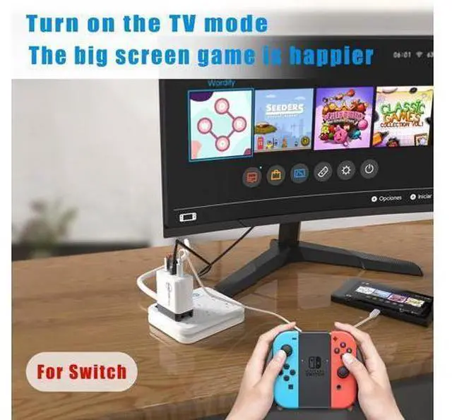 Alt view image 2 of 7 - 3-in-1 Switch TV Docking Station for Nintendo Switch Dock steam Deck Dock USB C Hub Charger Laptop Docking Station with Type C, USB A Port, 4K HDMI