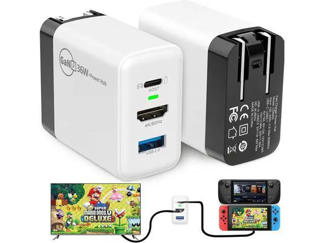 Alt view image 3 of 7 - 3-in-1 Switch TV Docking Station for Nintendo Switch Dock steam Deck Dock USB C Hub Charger Laptop Docking Station with Type C, USB A Port, 4K HDMI