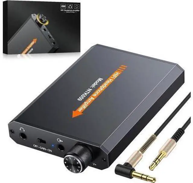 Main image of Portable 3.5mm Headphone Amplifier Two-Stage Gain Switch, 16-150 Ohm, Brushed Aluminum Finish