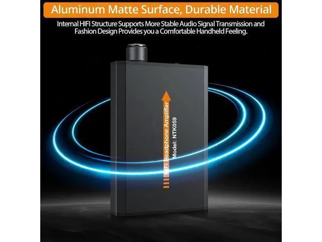 Alt view image 4 of 7 - Portable 3.5mm Headphone Amplifier Two-Stage Gain Switch, 16-150 Ohm, Brushed Aluminum Finish