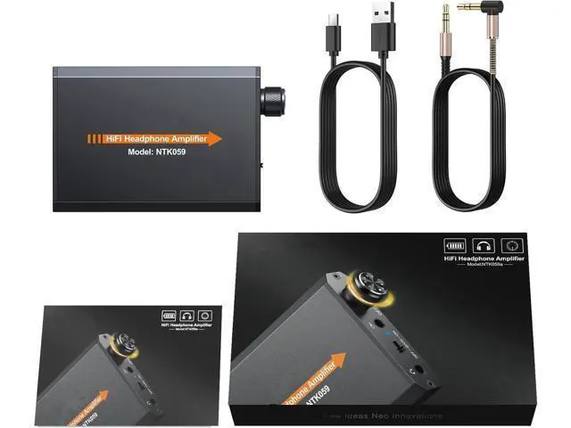 Alt view image 3 of 7 - Portable 3.5mm Headphone Amplifier Two-Stage Gain Switch, 16-150 Ohm, Brushed Aluminum Finish