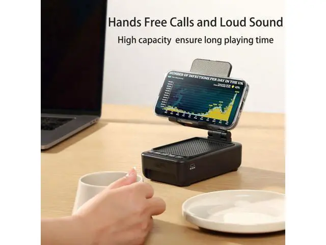 Alt view image 6 of 7 - Men's gift, a mobile phone stand with Bluetooth speaker and LED color-changing light, exclusive gift for women, for dad and husband, cool tech wireless speaker, men's birthday gift, ideal gift