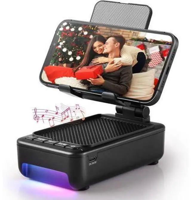 Main image of Men's gift, a mobile phone stand with Bluetooth speaker and LED color-changing light, exclusive gift for women, for dad and husband, cool tech wireless speaker, men's birthday gift, ideal gift
