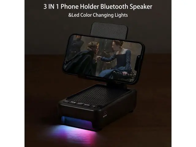 Alt view image 2 of 7 - Men's gift, a mobile phone stand with Bluetooth speaker and LED color-changing light, exclusive gift for women, for dad and husband, cool tech wireless speaker, men's birthday gift, ideal gift