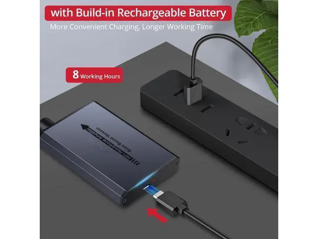 Alt view image 2 of 6 - 3.5mm Headphone Amplifier with Bass Boost Portable HiFi Headphone Amplifier, 16-150 Ohm, Aluminum Brushed Finish for Mac, Mobile Phone, iPad, MP3, MP4 Computer