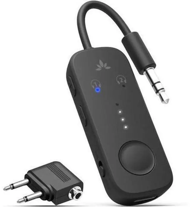 Main image of Airplane Bluetooth 5.3 Adapter with Qualcomm aptX Adaptive, Supports 2 AirPods or Headphones, 20 Hours of Playback Time, 3.5mm AUX Wireless Audio Transmitter for Travel Flights, Airlines, Gyms