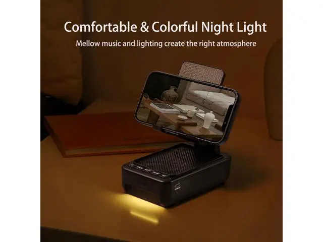 Alt view image 4 of 7 - Men's gift, a mobile phone stand with Bluetooth speaker and LED color-changing light, exclusive gift for women, for dad and husband, cool tech wireless speaker, men's birthday gift, ideal gift