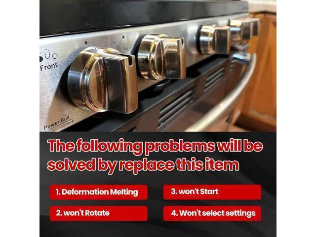 Alt view image 7 of 7 - Stainless Steel WB03X24818 Gas Stove Knob Replacement for GE Cooktops; Compatible with GE JGB6, JGB7, JGB8, and JGBS Series; Replaces AP5989029 and PS11729081; 5-Piece Set (Not Universal)
