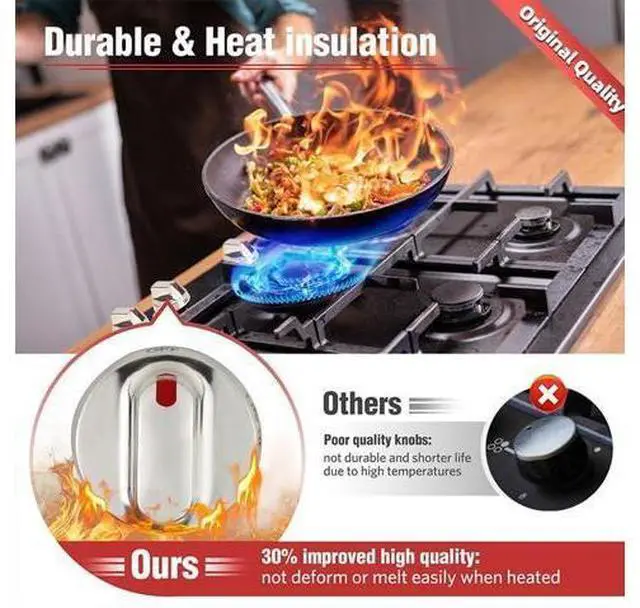 Alt view image 5 of 7 - DG64-00473A Stove Knobs, Oven Knobs, Gas Burner Control Knobs Compatible with Samsung Stove Tops (Replacement Parts for NX58H5600SS, NX58H5650WS, NX58M6850SS, NX58F5700WS, NX58J7750SS) 5-Piece Set