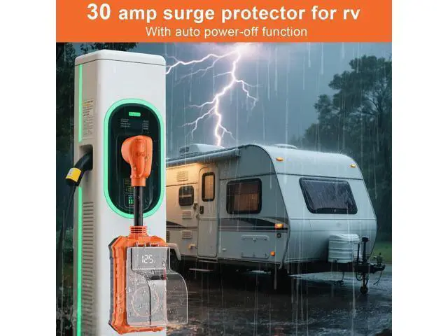 Alt view image 4 of 7 - RV Surge Protector, 30 Amps, 14,000 Joules; Waterproof RV Circuit Analyzer with Smart LED Display; Surge Protector with High/Low Voltage Protection; RV Voltage Protector for RVs and Travel Trailers