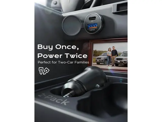 Alt view image 2 of 7 - 54W Car mobile phone charger USBC, cigarette adapter, iPhone auto accessories, USB-C car charger adapter USB-C Type C 12v, suitable for iPhone 17 Pro Max 16 15 14 13 12 Samsung Google iPad Andorid