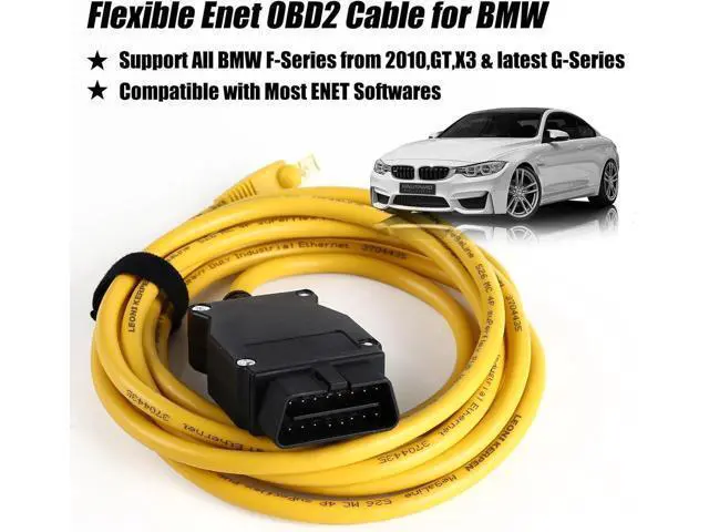 Alt view image 4 of 6 - Enet OBD2 Cable for BMW F-Series Coding, OBD ENET Cable RJ45 Compatible E-SYS ICOM ISTA+ Bootmod3 Bimmercode, 6.6 ft/2 m